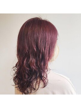 レイヤーウェーブ　ピンクガーネット