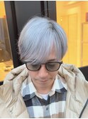 50代40代白髪ぼかしシルバーメッシュバレイヤージュ