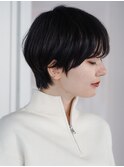 黒髪 ショート シースルーバング