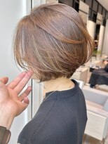 stair : case ginza7【ステアケース】 大人かわいい髪質改善カラーハイライトベージュ丸みショート