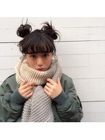 ラグ(log)&nbsp;暗髪ツインおだんごアレンジ！