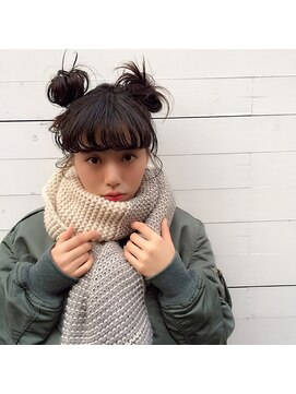 ラグ(log) 暗髪ツインおだんごアレンジ!