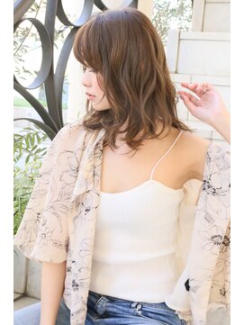 ロエナ(ROENA) 20代30代40代50代小顔カット黒髪ワンレンボブルフネビージュ前髪