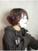 【coma中野】ピンクアッシュグラデーションボブ　丸みショート