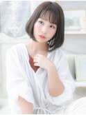 シースルーレイヤーカット小顔前下がりボブa越谷20代30代40代