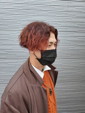 アムズヘアーファム スパイラルパーマ×コーラルピンク