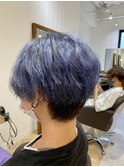 【EIGHT nagoya】ツーブロマッシュ×コントラストブルー