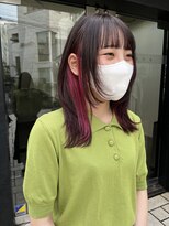 アクアオモテサンドウ(ACQUA omotesando)&nbsp;△インナーカラーピンクグレージュレイヤーカットウルフヘア