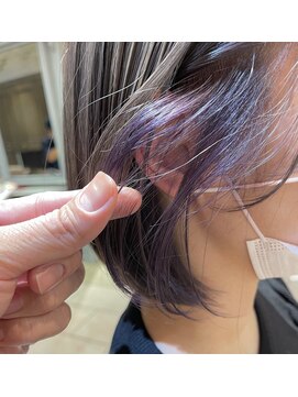 ティエル(TieLu) インナーカラー×アメジストカラー×ラベンダーグレージュ