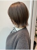 韓国切りっぱなし肩上タッセルボブ髪質改善前髪カット