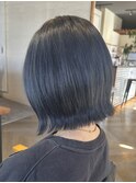 ブルーブラックカラーブリーチなし透明感カラーイルミナカラー