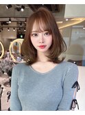 イメチェン外ハネボブ美髪ワイドバングミディアム縮毛矯正韓国