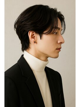 にもう ブルーブラック 韓国マッシュ フェザーパーマ　ST28