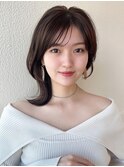 ミディアムウルフひし形シルエットひし形ボブヨシンモリ