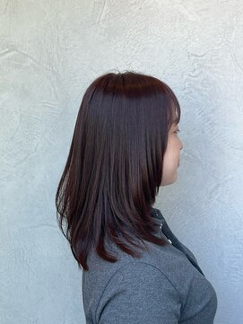 ランプヘアーデザイン(LAMP HAIR DESIGN) 【LAMP HAIR DESIGN 堀田】ミディアムレイヤー/コーラルピンク