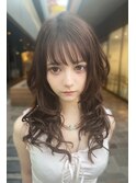 春色ふんわりセミロングレイヤーアッシュベージュ◎愛され