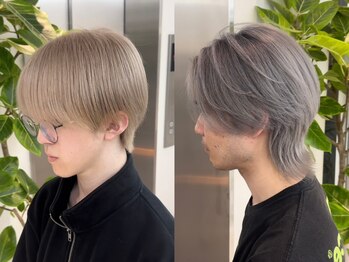 オン(on.)の写真/【ケアブリーチでダメージレスに◎】ミルクティーベージュ/ハイトーン/ハイライト/バレイヤージュ/Wカラー