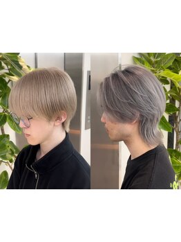 【ケアブリーチでダメージレスに◎】ミルクティーベージュ/ハイトーン/ハイライト/バレイヤージュ/Wカラー