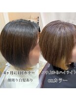 ヘアメイク バースデイ(Hair make Birth Day)&nbsp;ハチ上白髪ボカシハイライト×ボブ
