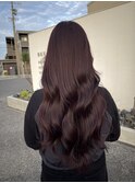 ボルドーカラー×ロングヘア