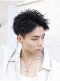 スパイキーショート×無造作パーマ×短髪