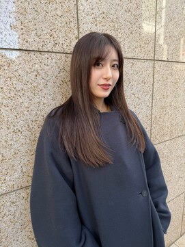 エクレア 岡山イオン前ハレまち通り(eclair.) 岡山髪質改善透明感カラー顔周りレイヤー小顔大人艶ロング美髪風