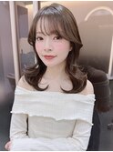 髪質改善縮毛矯正レイヤーカット顔周り前髪韓国ミニウルフ/大宮