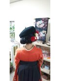 卒業袴をレトロモダンに♪ベレー帽に合わせたサイドシニヨン♪
