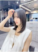 フェイスレイヤー/ブ小顔カット/グレージュ/シースルーバング