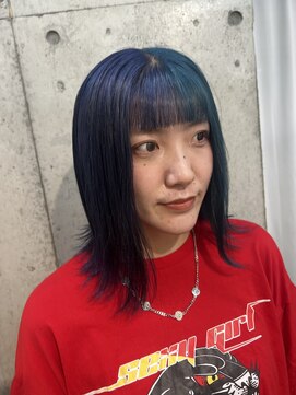 ラニヘアサロン(lani hair salon) ブルー×マットブルー ツートーンカラー
