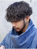 波巻きスパイラルパーマツイストスパイラルパーマメンズマッシュ