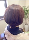 大人可愛い大人美人ふんわりカール小顔カットショコラアッシュ