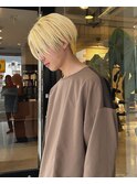 ブロンド/メンズセンターパート/TAKUMI