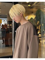 ディーカヘアー(Di KA HAIR) ブロンド/メンズセンターパート/TAKUMI
