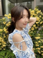 ガーランド (Garland)&nbsp;大人かわいい小顔顔まわりレイヤーシースルー前髪ピンクベージュ