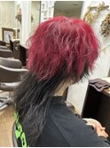 ロングウルフ×ワインレッド