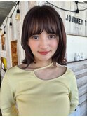 【阿形】顔周りレイヤーストレートパーマ外ハネロブ