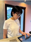 黒髪ストレートボブ