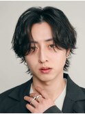 心斎橋センターパートニュアンスパーマフェザーショート緩め色気
