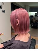 #noi_style 切りっぱなしボブ×ピンクベージュ