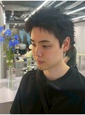 黒髪スパイキーショート/ツーブロック/刈り上げ/ブルーブラック