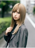 小顔外ハネミディアムアッシュ20代30代40代くびれミディ韓国ヘア