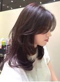 レイヤーカット/ラベンダーブラウン