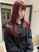 フレーム ヘア ルーム 天王寺駅前店(FRAME hair room)&nbsp;ブリーチありのレッド系カラー