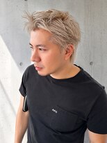 ユイマァルスロウ 岡山(YUIMARLSLOW) 岡山メンズサロン20代30代40代ブリーチミルクティーブロンド