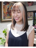グッドフェローズ キタホリエ(GoodFellas kitahorie)&nbsp;透明感あるハイトーンレイヤーミディアムブリーチデザインカラー
