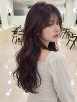 モト 船橋(moto)&nbsp;韓国アイドルロングレイヤー艶髪カシスブラウン前髪あり船橋
