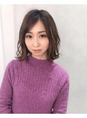 外はねウェーブの切りっぱなしボブ【Grape vine】