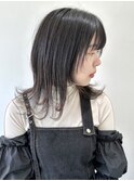 【FOLK】透明感シルバーブラック☆似合わせ外ハネウルフレイヤー