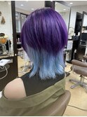 パープル×水色 ウルフスタイル